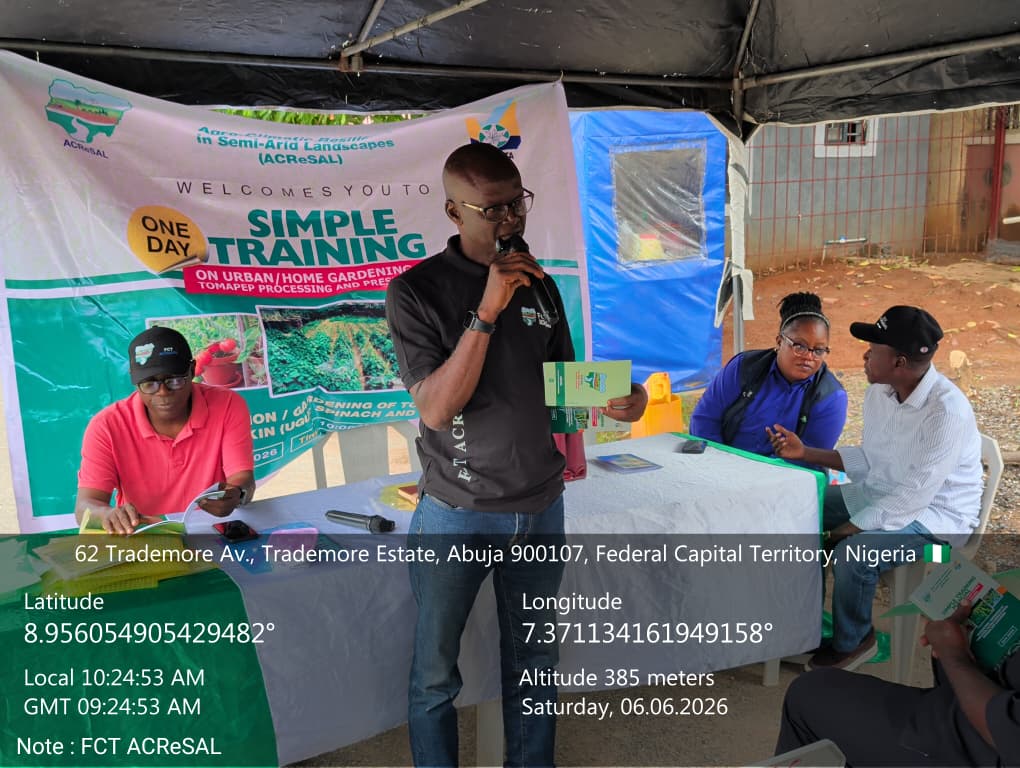 ACReSAL Project Trains FCT Residents in Home Gardening, Food Preservation and Nutrition for Household Empowerment 